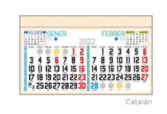 faldillas calendarios catalan bimensual
